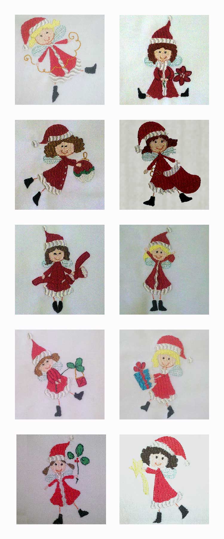 Sticky Christmas Fairies Embroidery Machine Design Details
