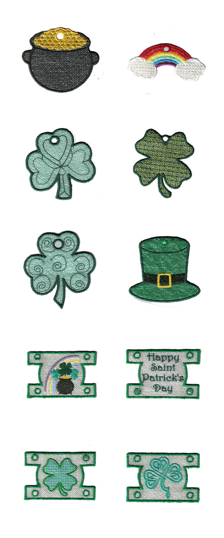 St Patricks Day Windsock Embroidery Machine Design Details