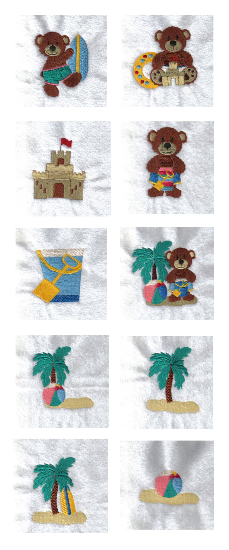 Summer Bears Embroidery Machine Design Details