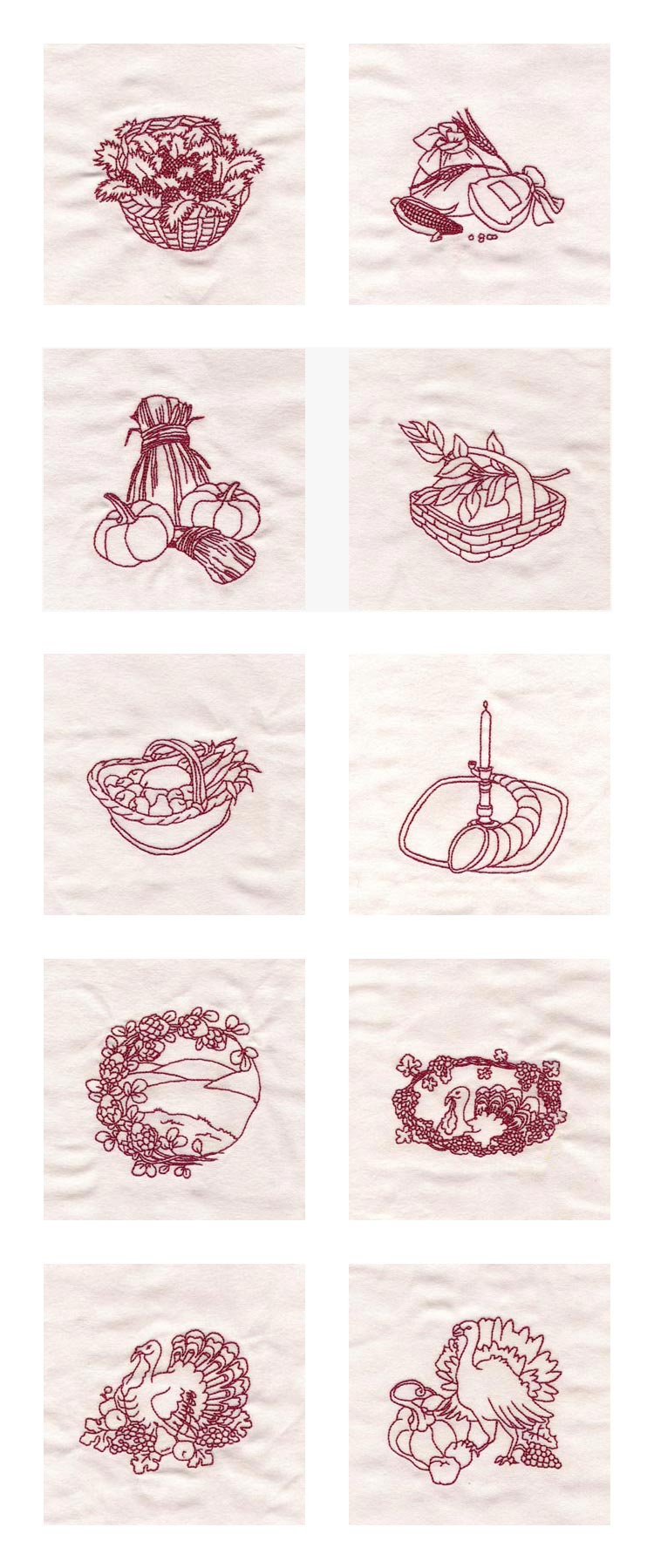 Thanksgiving Line Art Embroidery Machine Design Details