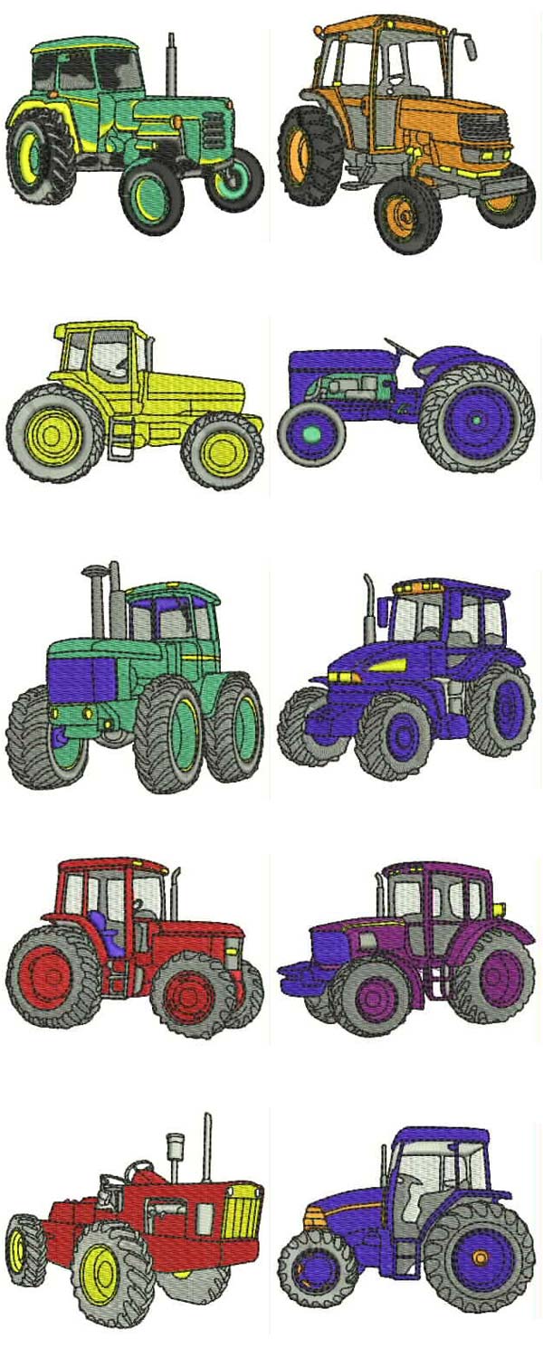 Tractors Embroidery Machine Design Details