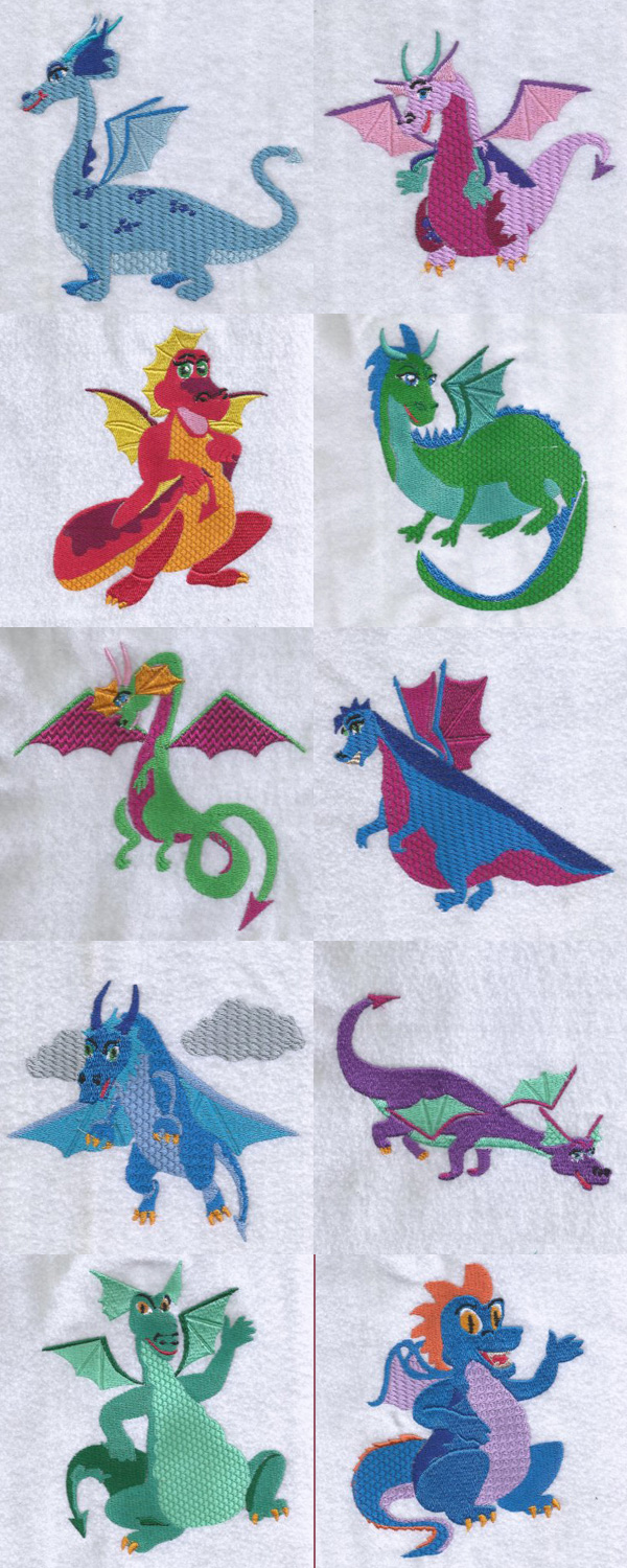 Winged Dragons Embroidery Machine Design Details