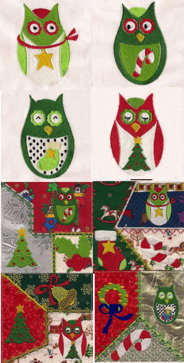 Christmas Hoot Embroidery Machine Design Details