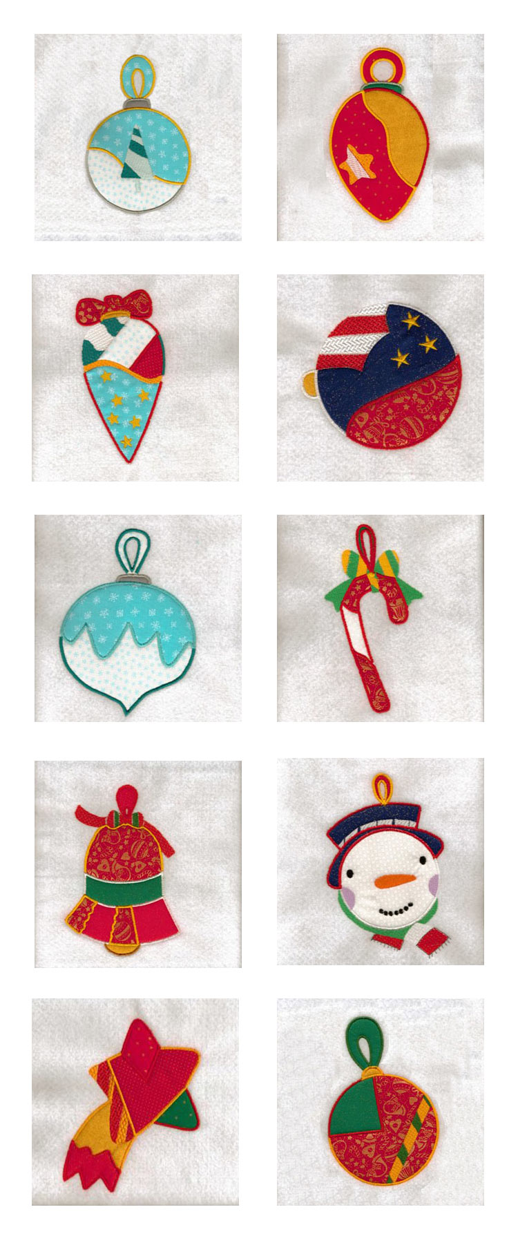 Applique Christmas Ornaments 5x7 Embroidery Machine Design Details