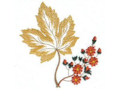 5x7 Autumn Leaves Embroidery Machine Design