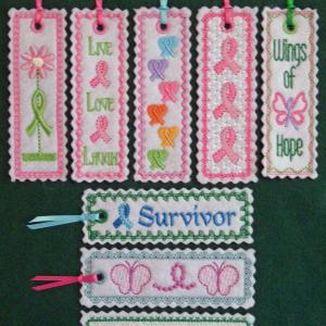 Cancer Awareness Bookmarks Embroidery Machine Design