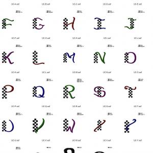 Checkerboard Font Embroidery Machine Design
