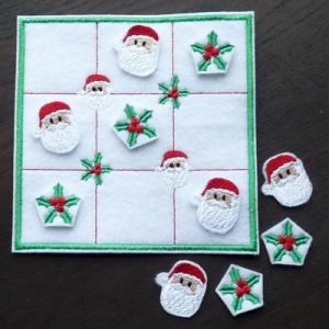 Christmas Tic Tac Toe Embroidery Machine Design