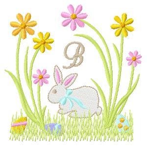 Easter Bunny Monograms Embroidery Machine Design