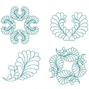 Feathered Quilting_6x6 Embroidery Machine Design
