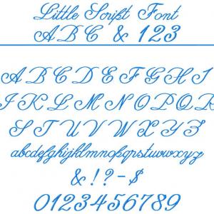 Little Script Font Embroidery Machine Design