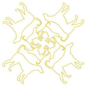 Quilted Animals Embroidery Machine Design