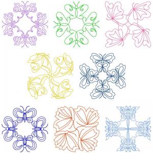 Quilted Butterflies_6x6 Embroidery Machine Design