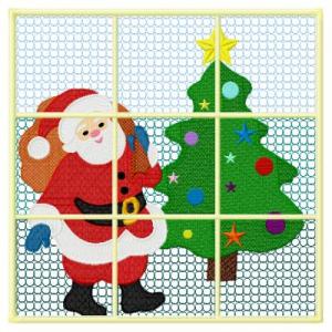Santa Claus Quilt Blocks_5x5 Embroidery Machine Design