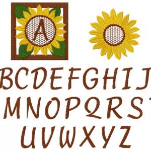 Sunflower Monograms Embroidery Machine Design