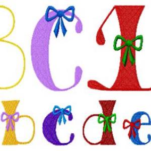 Sweet Bows Font Embroidery Machine Design
