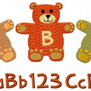 Teddy Bear Alphabet Embroidery Machine Design