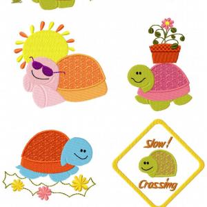 Turtle Time Embroidery Machine Design
