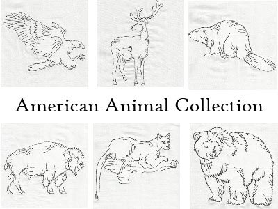 American Animals Embroidery Machine Design