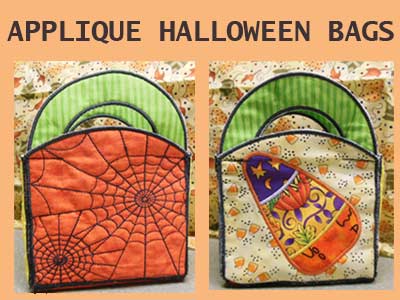 Applique Halloween Bags Embroidery Machine Design