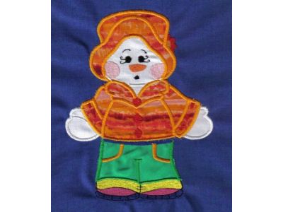Applique Dress Up Snowman Embroidery Machine Design