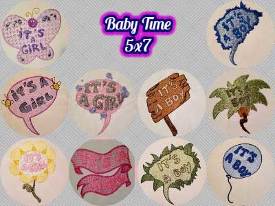 Baby Time 5x7 Embroidery Machine Design