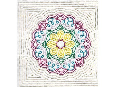 Colorline Mandala Quilt Blocks Embroidery Machine Design