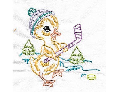 Cute Animals in Winter Embroidery Machine Design