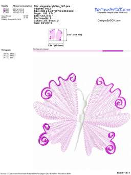 Detail Charts for the set Elegant Lacy Butterflies