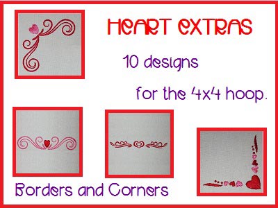 Heart Extras Embroidery Machine Design