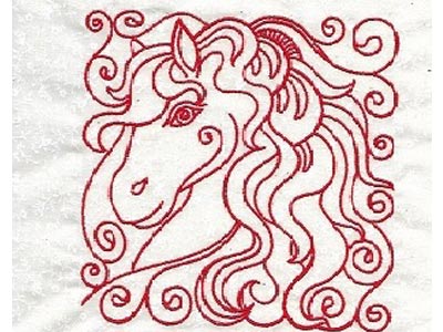 Horse Blocks Embroidery Machine Design