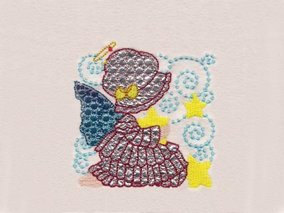 Mylar Sunbonnet Angel Blocks Embroidery Machine Design