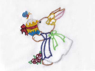 Nostalgic Embroidery Bunnies Embroidery Machine Design