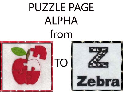 Puzzle Page Alpha Embroidery Machine Design