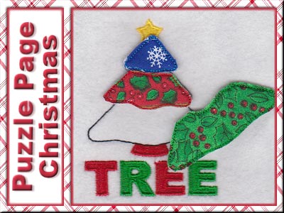 Puzzle Page Christmas Embroidery Machine Design