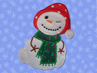 Sticky Snowmen Applique Embroidery Machine Design