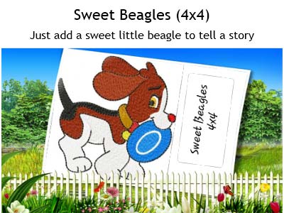 Sweet Little Beagles Embroidery Machine Design