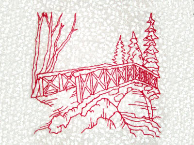 Winter Village Scenes Embroidery Machine Design
