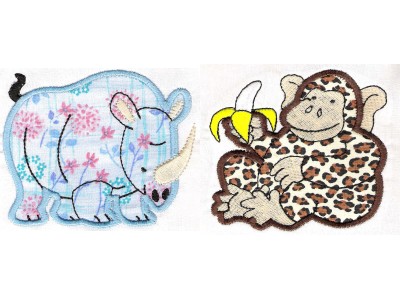 Zoo Animals Applique Embroidery Machine Design