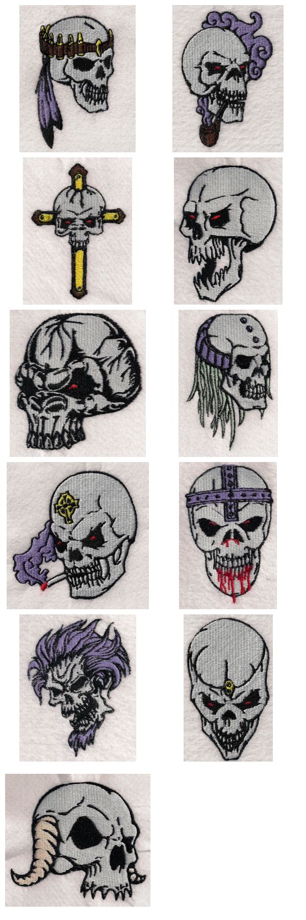 2009 Bike Week Skulls Embroidery Machine Design Details