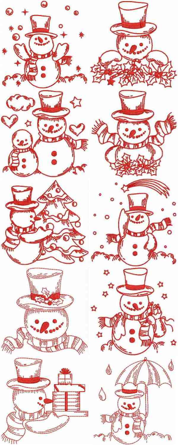 RWsnowmen machine embroidery contact sheet