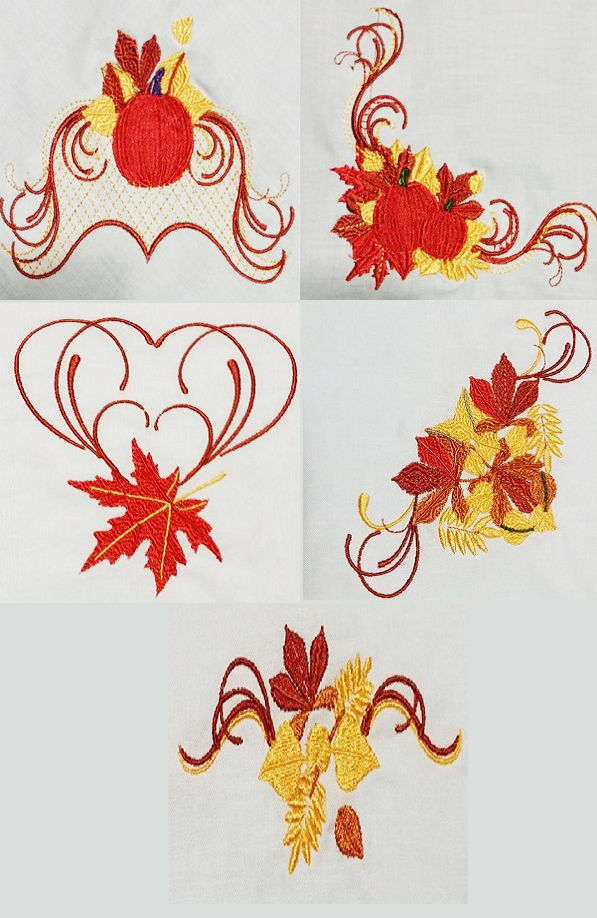 autumnrustflorals machine embroidery contact sheet