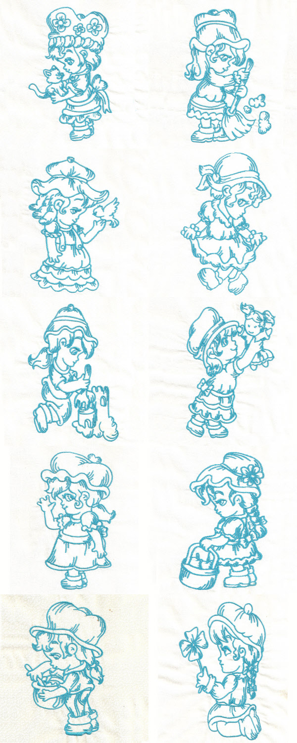 blueworklittlegirls machine embroidery contact sheet