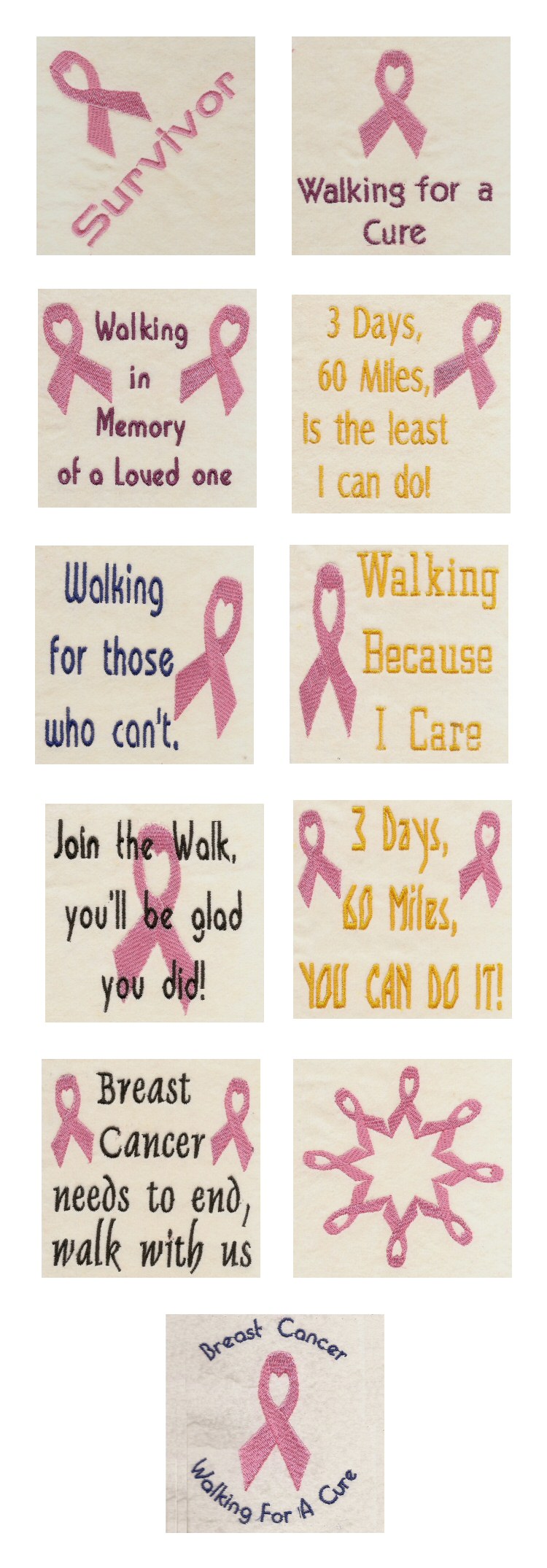 Breast Cancer Awareness Embroidery Machine Design Details