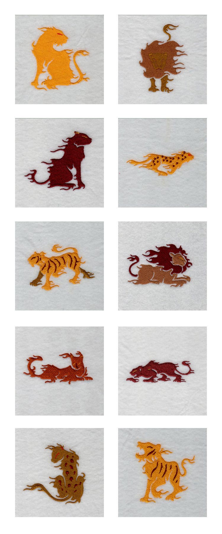 Machine Embroidery Designs - Flaming Cats Set