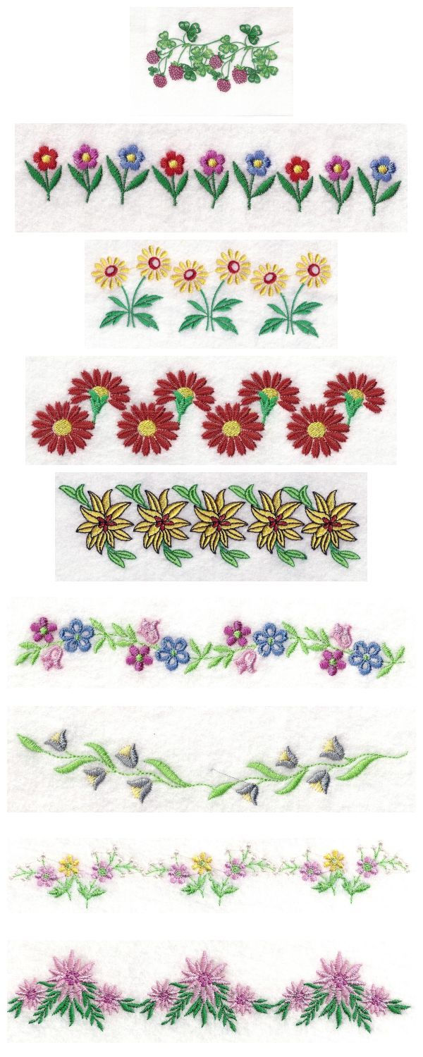 5x7 Floral Endless Borders Embroidery Machine Design Details