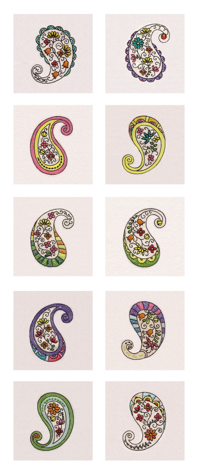 Floral Paisley Embroidery Machine Design Details
