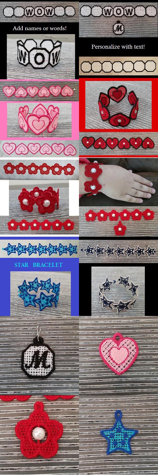 FSL Bracelets and Charms Embroidery Machine Design Details