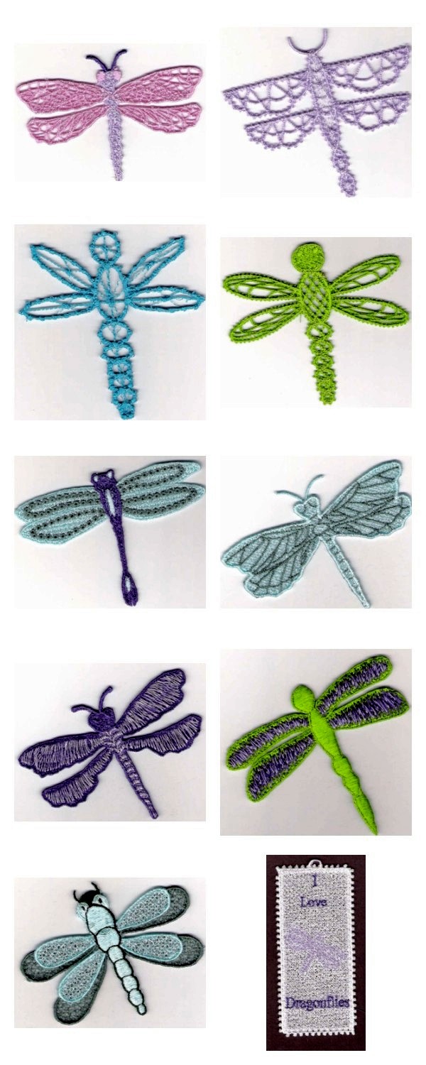 FSL Dragonflies Embroidery Machine Design Details
