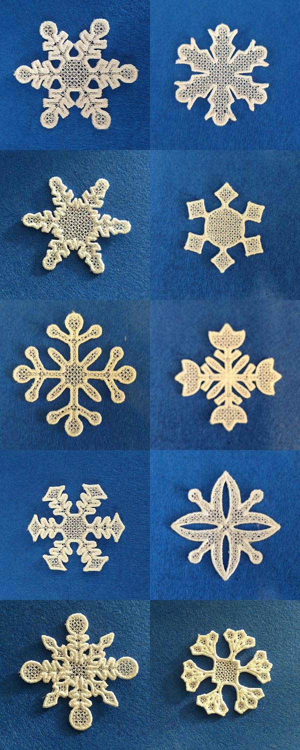 FSL Easy Snowflakes Embroidery Machine Design Details